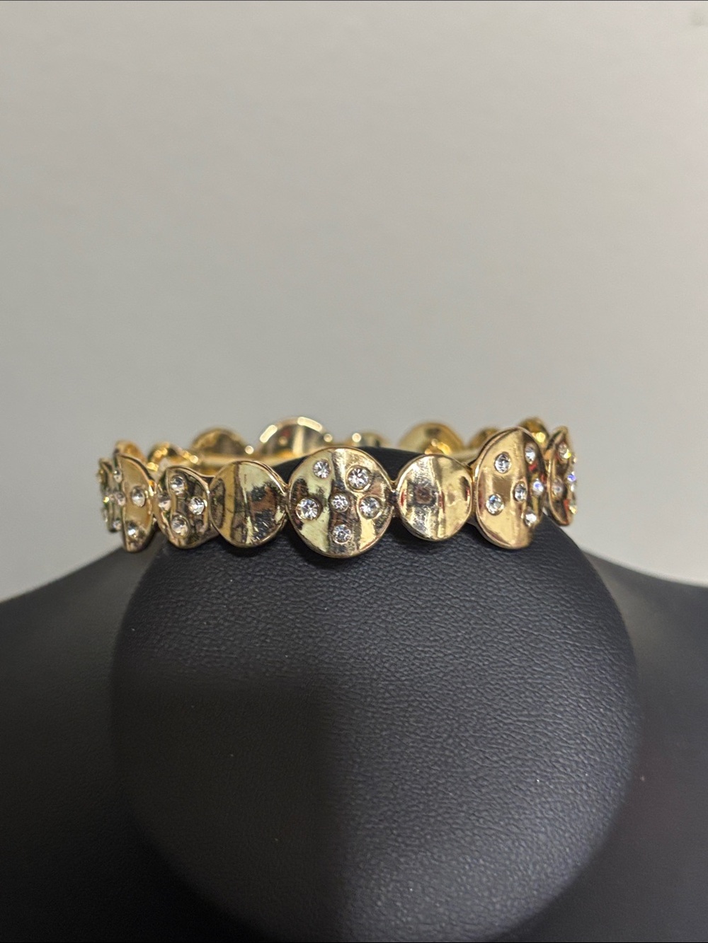 Gold Crystal Disc Stretch Bracelet - Women's Jewelry